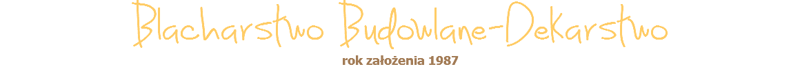 Blacharstwo Budowlane-Dekarstwo
rok założenia 1987